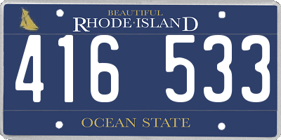 RI license plate 416533