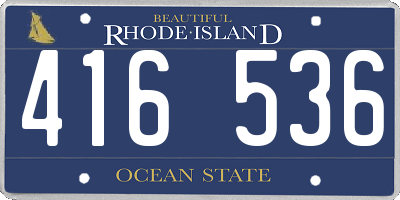 RI license plate 416536