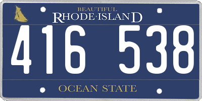 RI license plate 416538