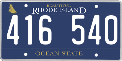 RI license plate 416540