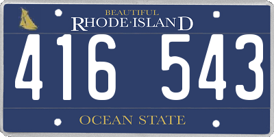 RI license plate 416543