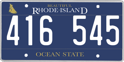 RI license plate 416545