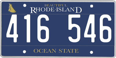 RI license plate 416546