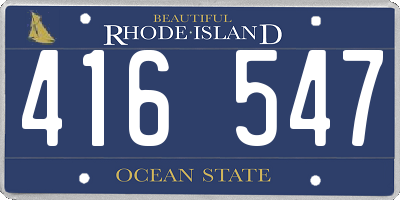 RI license plate 416547