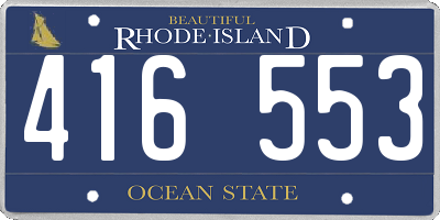 RI license plate 416553
