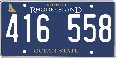 RI license plate 416558