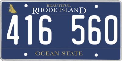 RI license plate 416560