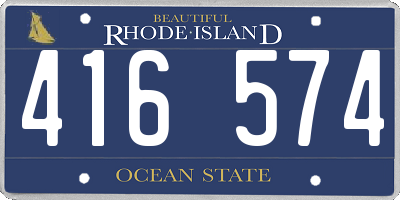 RI license plate 416574