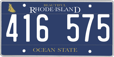 RI license plate 416575