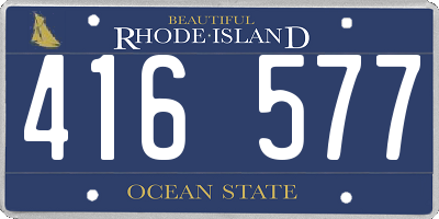 RI license plate 416577