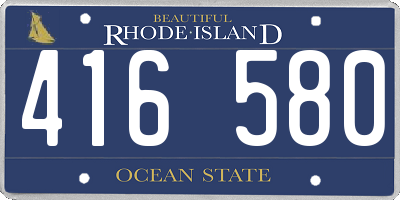 RI license plate 416580