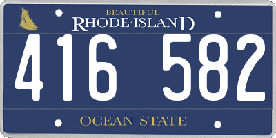 RI license plate 416582