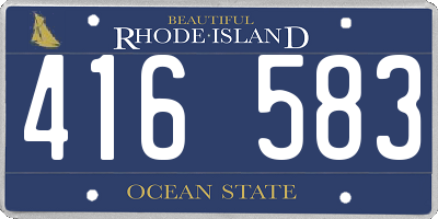 RI license plate 416583