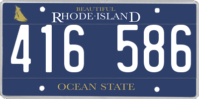 RI license plate 416586