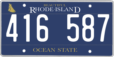 RI license plate 416587