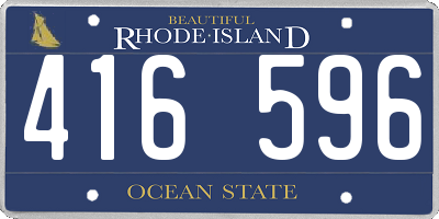 RI license plate 416596