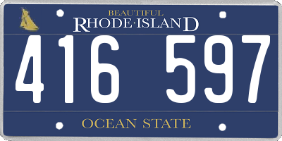 RI license plate 416597