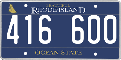 RI license plate 416600