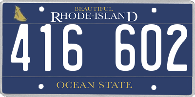 RI license plate 416602