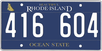 RI license plate 416604