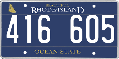RI license plate 416605