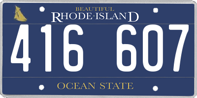 RI license plate 416607