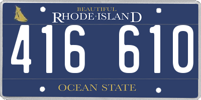 RI license plate 416610