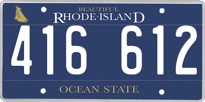 RI license plate 416612