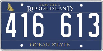 RI license plate 416613