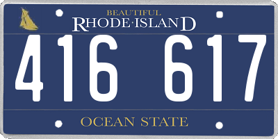 RI license plate 416617