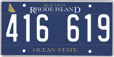 RI license plate 416619