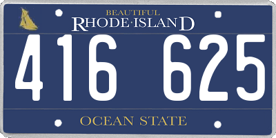 RI license plate 416625
