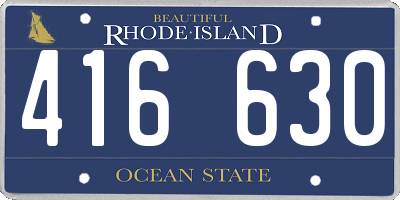 RI license plate 416630