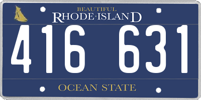 RI license plate 416631