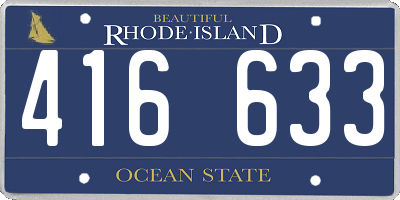 RI license plate 416633