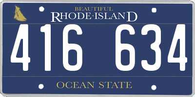 RI license plate 416634