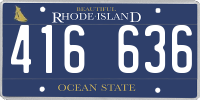 RI license plate 416636