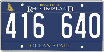 RI license plate 416640
