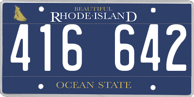 RI license plate 416642
