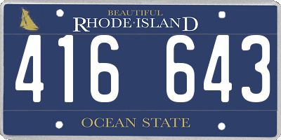 RI license plate 416643