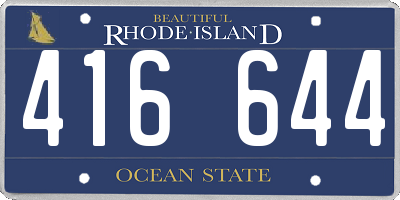 RI license plate 416644
