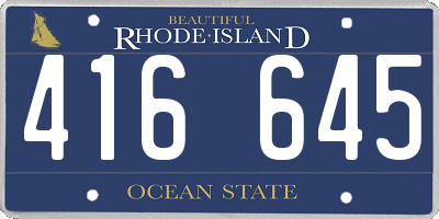 RI license plate 416645