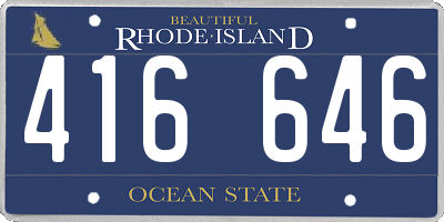 RI license plate 416646