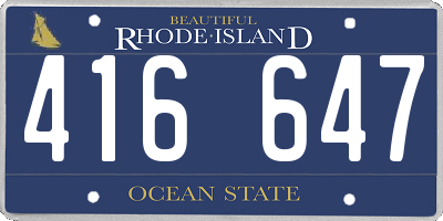 RI license plate 416647