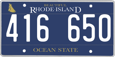 RI license plate 416650