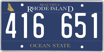 RI license plate 416651