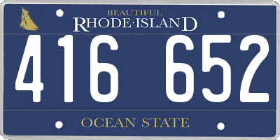 RI license plate 416652
