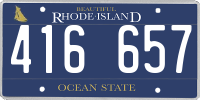 RI license plate 416657