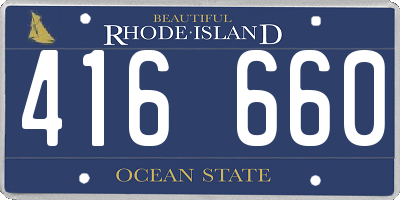 RI license plate 416660