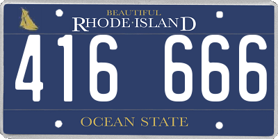 RI license plate 416666